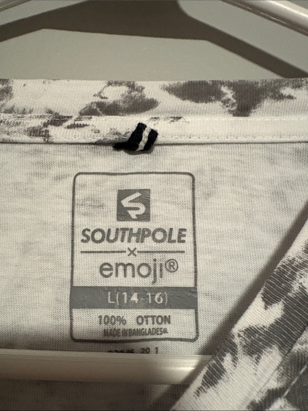 Gray Tie-Dye Short Sleeve Crewneck T-Shirt with Sunglasses Emoji Patch - Picture 2 of 3